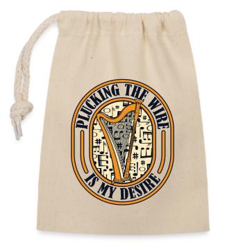 Plucking The Wire Is My Desire Harpe de concert - Sac cadeau en coton avec cordon (14 x 20 cm) - nature - Devant