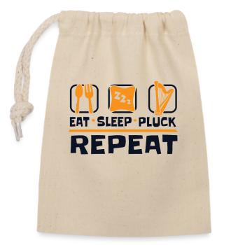 Manger Dormir Cueillir Répéter Harpe Harpe de concert - Sac cadeau en coton avec cordon (14 x 20 cm) - nature - Devant