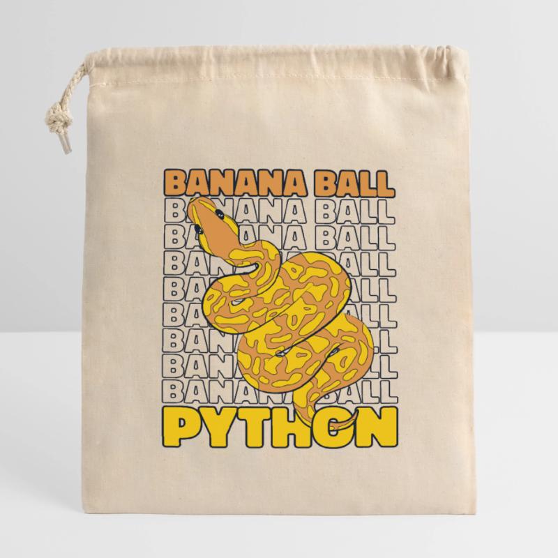 Boule de banane Python Serpent Python Boule de banane Sac cadeau en coton avec cordon (14 x 20 cm)