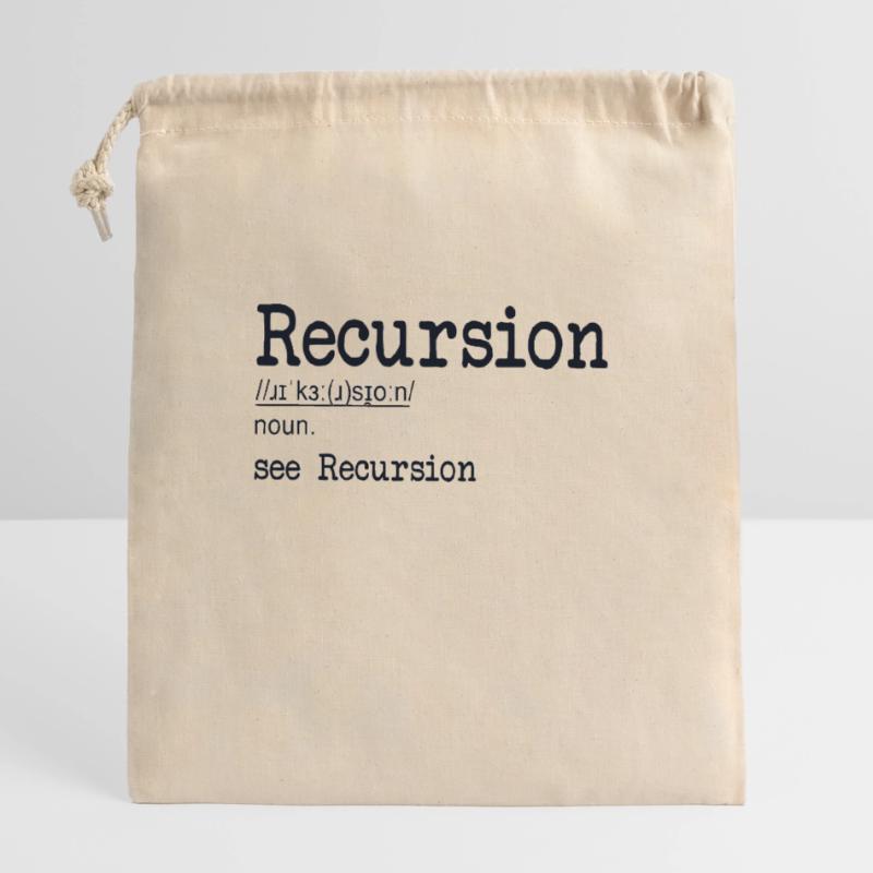 Recursion Definition Developer Coder Programmer Closable cotton gift bag (14x20cm)