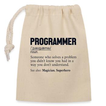 Programmeur Définition Développeur logiciel Codeur - Sac cadeau en coton avec cordon (14 x 20 cm) - nature - Devant