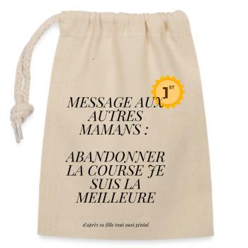 message aux autres mamans - Sac cadeau en coton avec cordon (14 x 20 cm) - nature - Devant