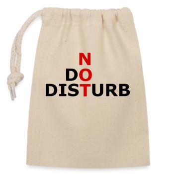 Message : Ne pas déranger - Sac cadeau en coton avec cordon (14 x 20 cm) - nature - Devant