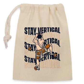 Stay Vertical Alpinklettern Sportklettern Kraxler - Verschließbarer Geschenkbeutel aus Baumwolle (14x20cm) - Natur - Vorne