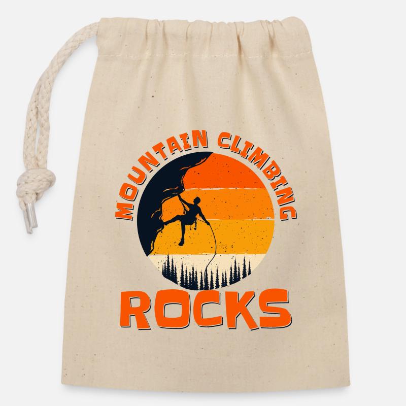 Mountain Climbing Rocks Sportklettern - Verschließbarer Geschenkbeutel aus Baumwolle (14x20cm) - Natur