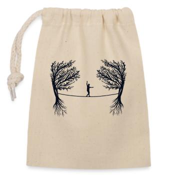 Balancieren Indoor Slackers Slackerliner Slackline - Verschließbarer Geschenkbeutel aus Baumwolle (14x20cm) - Natur - Vorne