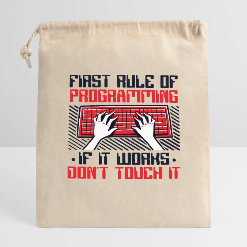 If It Works Don't Touch It Developer Coder Verschließbarer Geschenkbeutel aus Baumwolle (14x20cm)