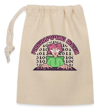 Développeur de logiciels Queen Programming Queen - Sac cadeau en coton avec cordon (14 x 20 cm) - nature - Devant