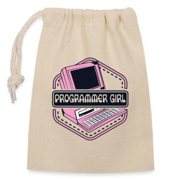 Programmer Girl Software Engineer Developer - Closable cotton gift bag (14x20cm) - nature - Front