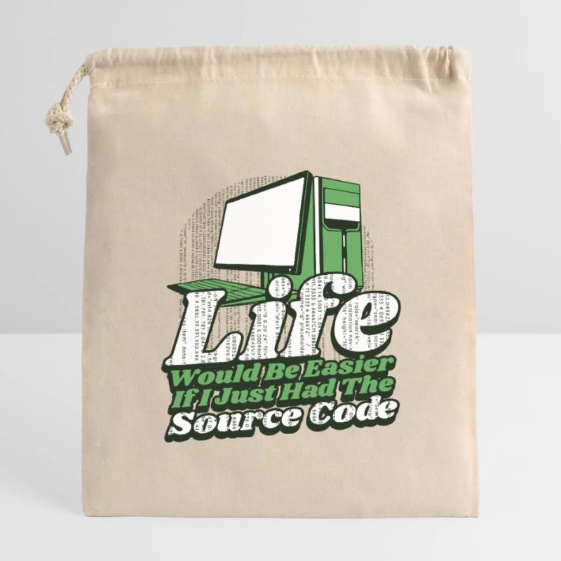 Life Would Be Easier Developer Coder Programmer Closable cotton gift bag (14x20cm)