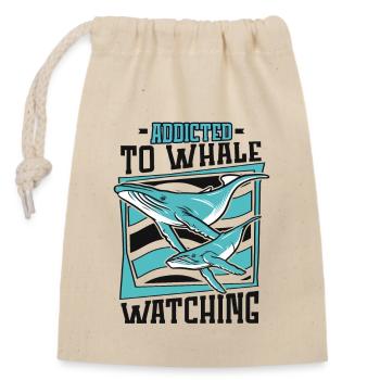 Süchtig nach Walbeobachtung Cetacea Cachalot Wal - Verschließbarer Geschenkbeutel aus Baumwolle (14x20cm) - Natur - Vorne