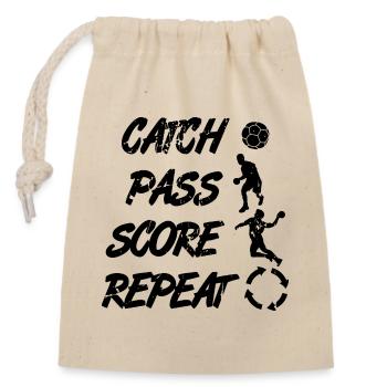 Catch, Pass, Repeat, Points - Closable cotton gift bag (14x20cm) - nature - Front