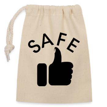 safe daumen Symbol läuft super Icon Illustration - Verschließbarer Geschenkbeutel aus Baumwolle (14x20cm) - Natur - Vorne