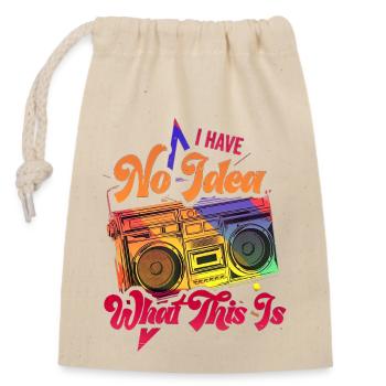 Music, Retro, Heavy Metal, Hard Rock, Punk, Vinyl, Pop - Closable cotton gift bag (14x20cm) - nature - Front