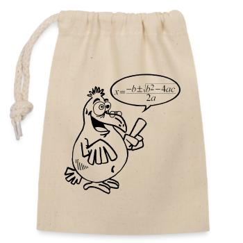 Black Smart Bird - Closable cotton gift bag (14x20cm) - nature - Front