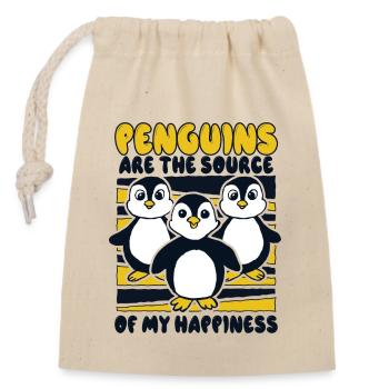 Les pingouins sont la source de mon bonheur Seabird - Sac cadeau en coton avec cordon (14 x 20 cm) - nature - Devant