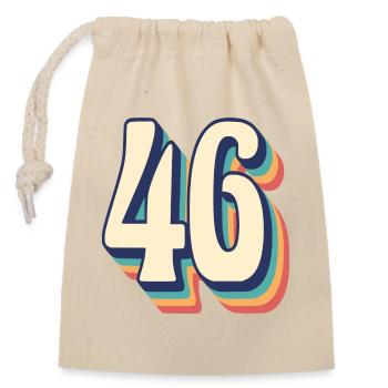 Vintage rétro T Shirt numéro 46 quarante-six - Sac cadeau en coton avec cordon (14 x 20 cm) - nature - Devant