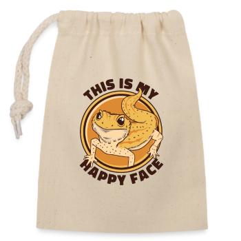 C’est mon visage heureux Pogona lézard propriétaire d’animaux de compagnie - Sac cadeau en coton avec cordon (14 x 20 cm) - nature - Devant