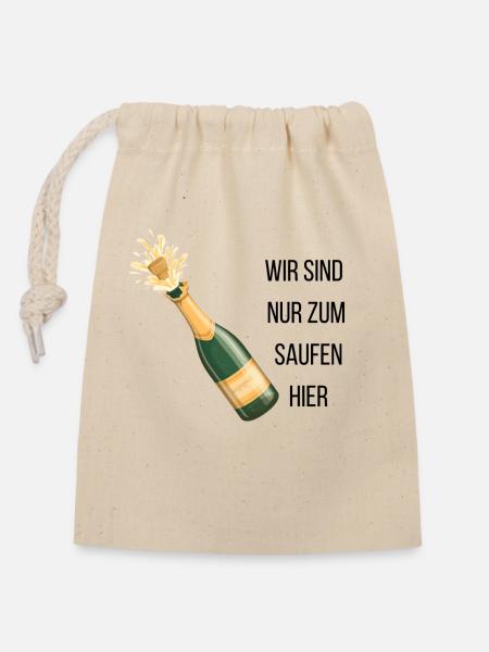 Junggesellen/in Abschied - Verschließbarer Geschenkbeutel aus Baumwolle (14x20cm) - Natur