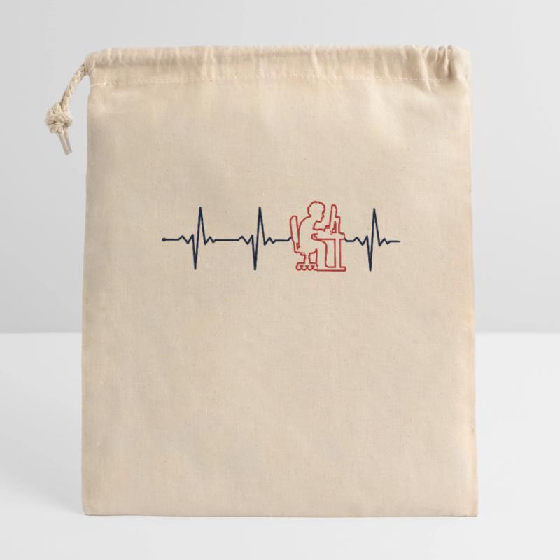 Programmer Heartbeat Softwareentwickler Coder Verschließbarer Geschenkbeutel aus Baumwolle (14x20cm)