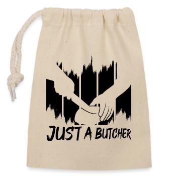 Butcher - Closable cotton gift bag (14x20cm) - nature - Front