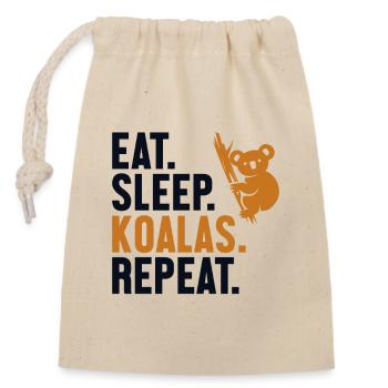 Manger Dormir Koalas Répéter Koalabear Eucalyptus - Sac cadeau en coton avec cordon (14 x 20 cm) - nature - Devant
