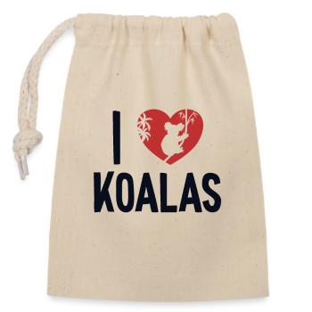 I love Koalas Koalabear Eucalyptus Lover Koala - Closable cotton gift bag (14x20cm) - nature - Front