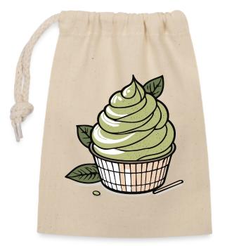Matcha IceCream - Closable cotton gift bag (14x20cm) - nature - Front