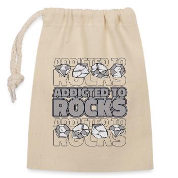 Accro aux roches Géologue Rockhounding Minéral - Sac cadeau en coton avec cordon (14 x 20 cm) - nature - Devant