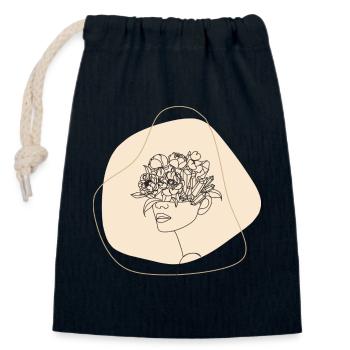 Frauen blühen - Verschließbarer Geschenkbeutel aus Baumwolle (14x20cm) - Navy - Vorne