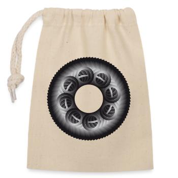 Sprocket | Circle - Closable cotton gift bag (14x20cm) - nature - Front