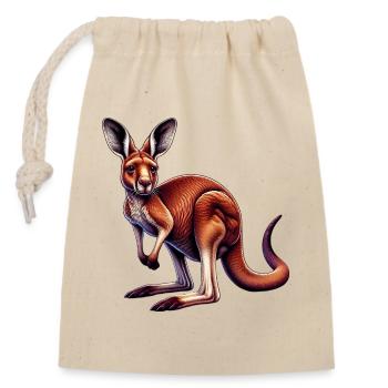 Kangaroo - Closable cotton gift bag (14x20cm) - nature - Front