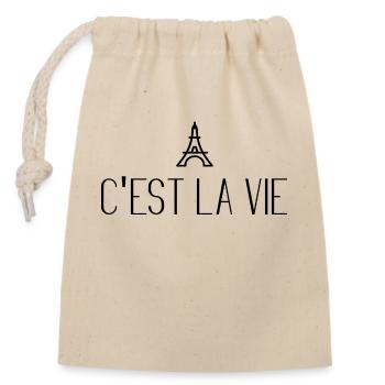 C’est la citation de la vie - Sac cadeau en coton avec cordon (14 x 20 cm) - nature - Devant