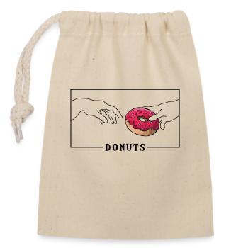 Michelangelo Kreation des Adam Donuts Donut - Verschließbarer Geschenkbeutel aus Baumwolle (14x20cm) - Natur - Vorne