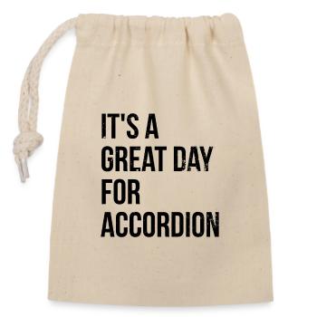 Accordion - Closable cotton gift bag (14x20cm) - nature - Front