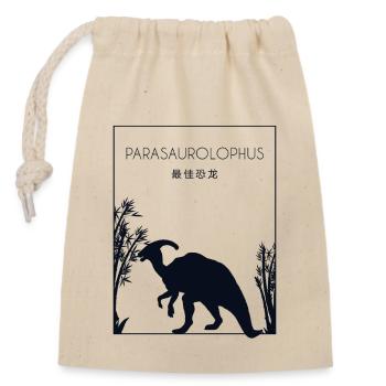Parasaurolophus Chinese Hanzi Dinosaur Lover - Closable cotton gift bag (14x20cm) - nature - Front