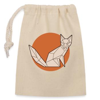 Lineart Caninae Rotfuchs Canidae Fuchs Liebhaber Fuchs - Verschließbarer Geschenkbeutel aus Baumwolle (14x20cm) - Natur - Vorne