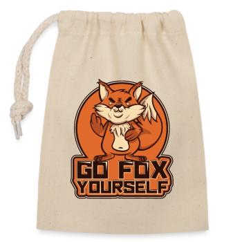 Go Fox Yourself Canidae Caninae Renard roux Fox Lover - Sac cadeau en coton avec cordon (14 x 20 cm) - nature - Devant