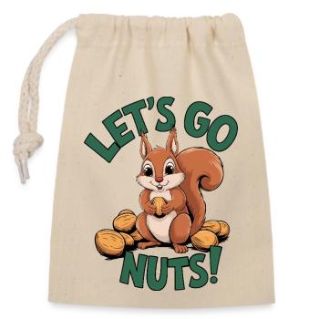 Let's Go Nuts! - Verschließbarer Geschenkbeutel aus Baumwolle (14x20cm) - Natur - Vorne