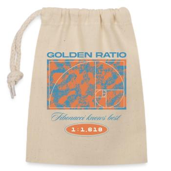 Goldener Schnitt – Fibonacci knows best - Verschließbarer Geschenkbeutel aus Baumwolle (14x20cm) - Natur - Vorne