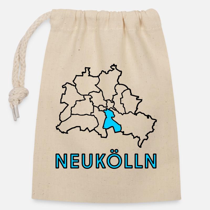NEUKÖLLN, Stadtteil von Berlin - Verschließbarer Geschenkbeutel aus Baumwolle (14x20cm) - Natur