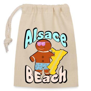 Alsace Beach - Closable cotton gift bag (14x20cm) - nature - Front