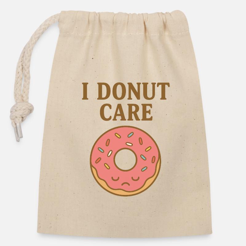 Ich kümmere mich um Donuts - Verschließbarer Geschenkbeutel aus Baumwolle (14x20cm) - Natur