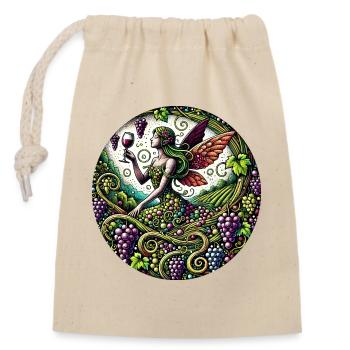 Enchanted Vineyard Fairy Illustration - Closable cotton gift bag (14x20cm) - nature - Front
