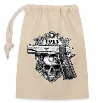 1911 Pistol Handgun - Closable cotton gift bag (14x20cm) - nature - Front
