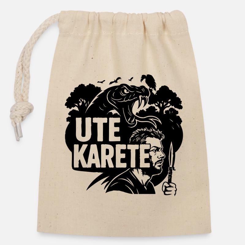Ute Karete - Verschließbarer Geschenkbeutel aus Baumwolle (14x20cm) - Natur