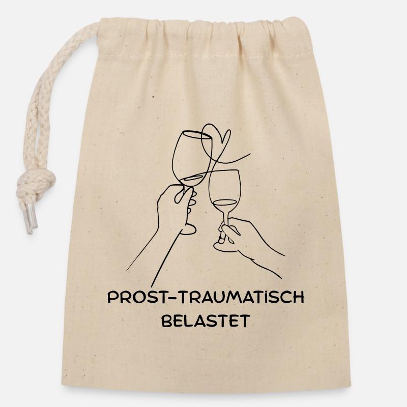 Cheers Tshirt - Closable cotton gift bag (14x20cm) - nature