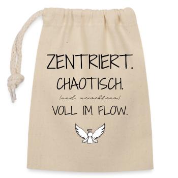 Statement design – irony meets everyday life - Closable cotton gift bag (14x20cm) - nature - Front