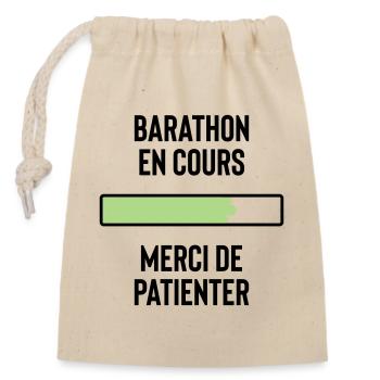 Barathon in progress, please wait - Closable cotton gift bag (14x20cm) - nature - Front