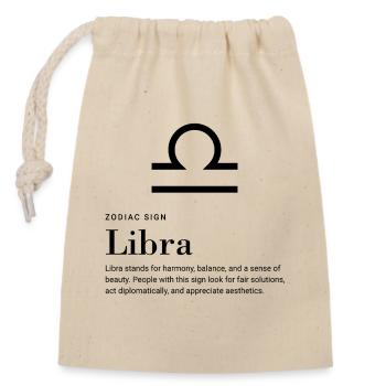 Libra - Zodiac sign - Verschließbarer Geschenkbeutel aus Baumwolle (14x20cm) - Natur - Vorne